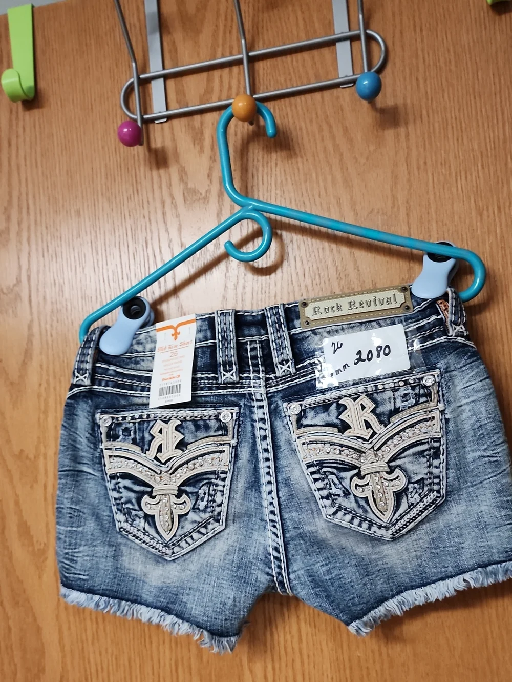 Rock Revival Embellished Denim Shorts womens 26 nwt number 2080